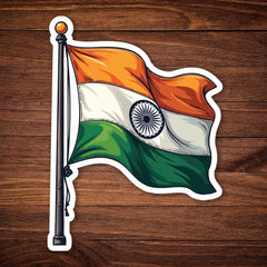 Indian Flag With Pole