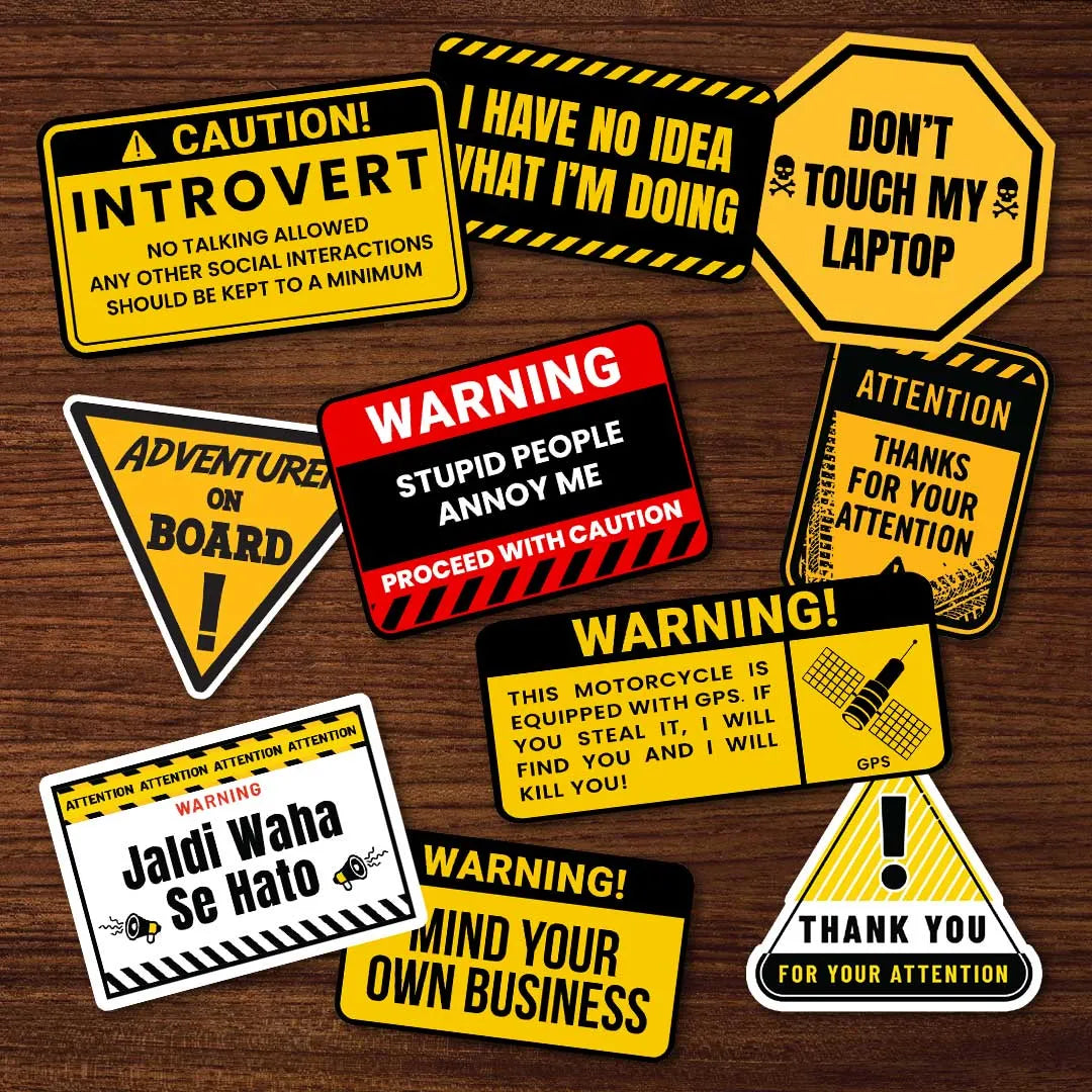 Warnings - Sticker Pack of 10