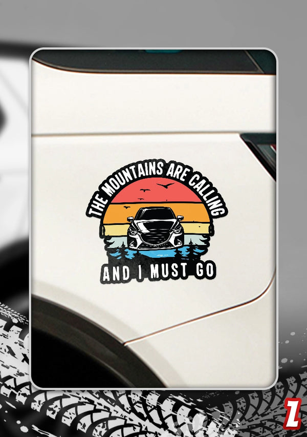 The Mountains Are Calling - Bumper Sticker